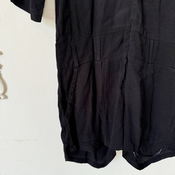 NWT Monrow Black Crepe Zip Up Romper XS - Picture 6 of 10